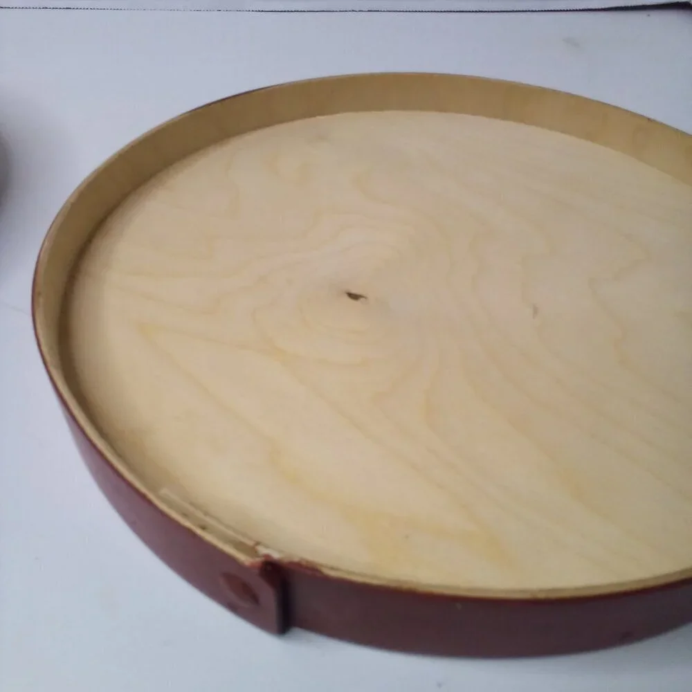 Vintage Round Cheese Box Painted Grandchildren Grandmother Cottagecore FLAW 10